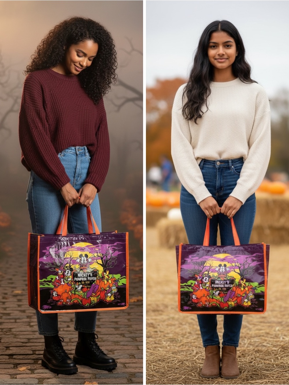 NWT  Disney Parks Mickey’s  Pumpkin Patch 2 Sided Halloween Party Bag- - Picture 3 of 13